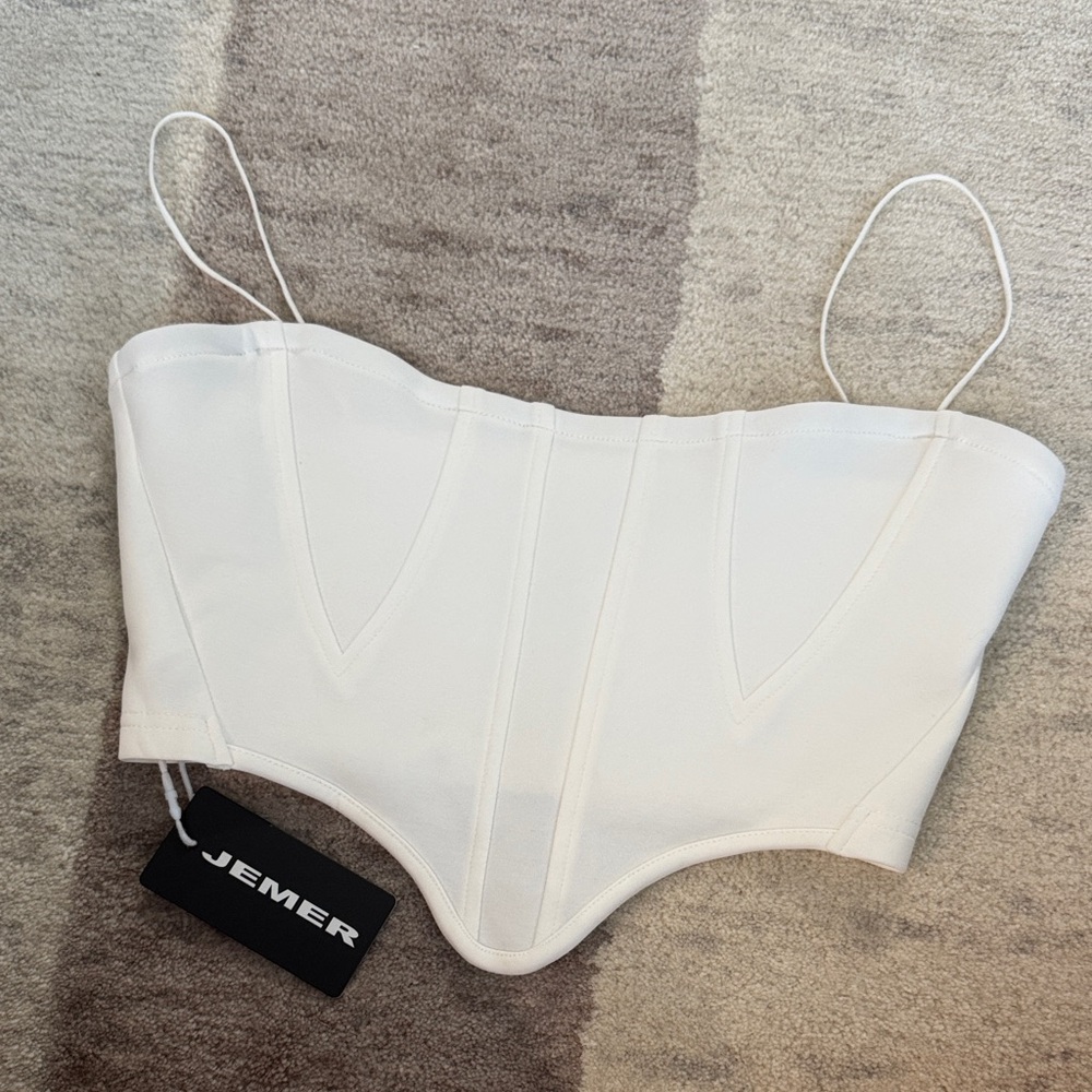 Jemer Elegant Cream Corset Crop Top